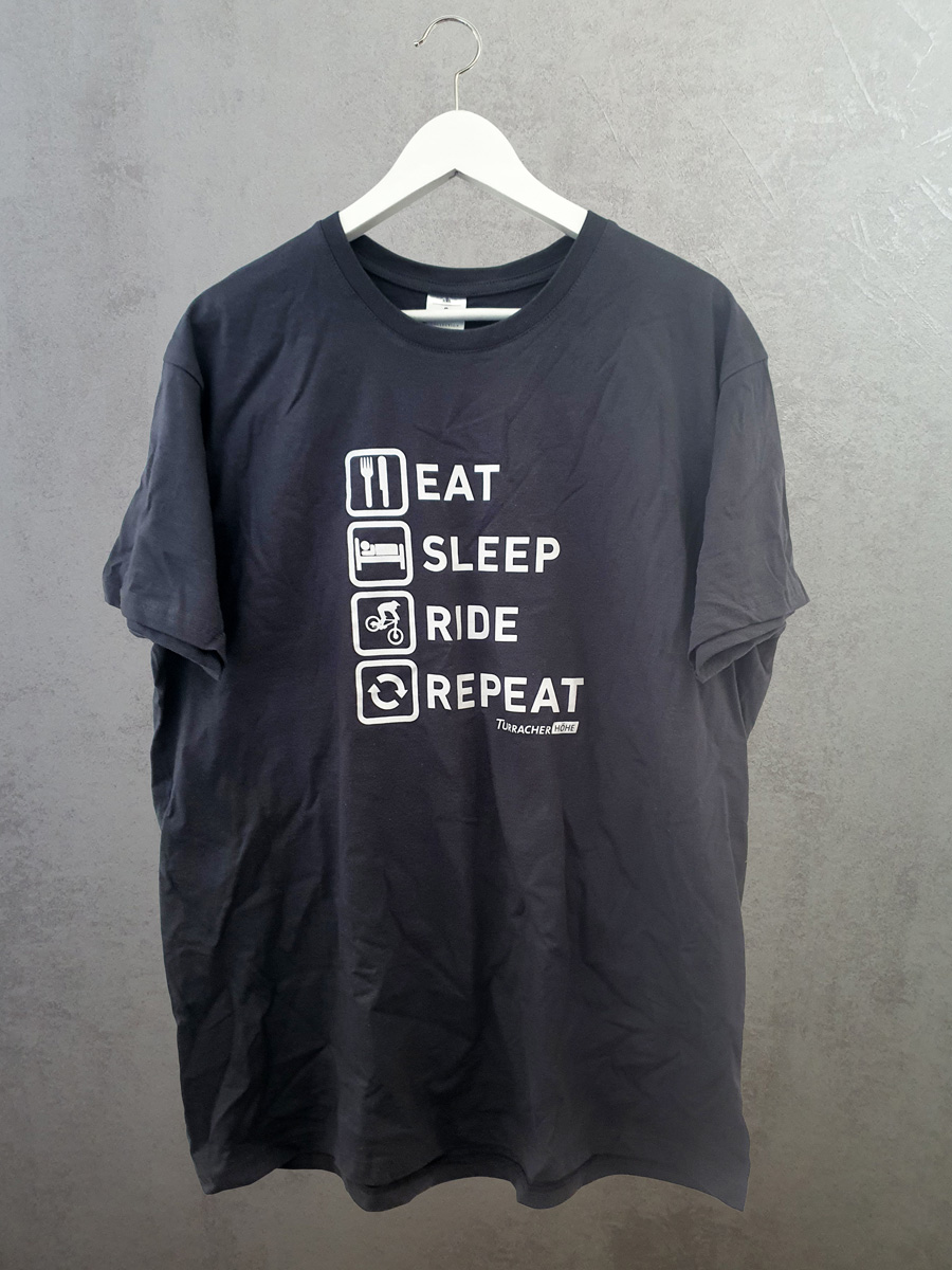 T-Shirt "Eat - Sleep - Ride - Repeat" grau T-Shirt "Eat - Sleep - Ride - Repeat" grau