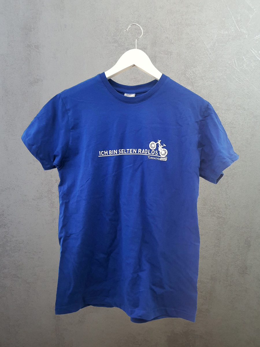 T-Shirt "Ich bin selten radlos" blau T-Shirt "Ich bin selten radlos" blau